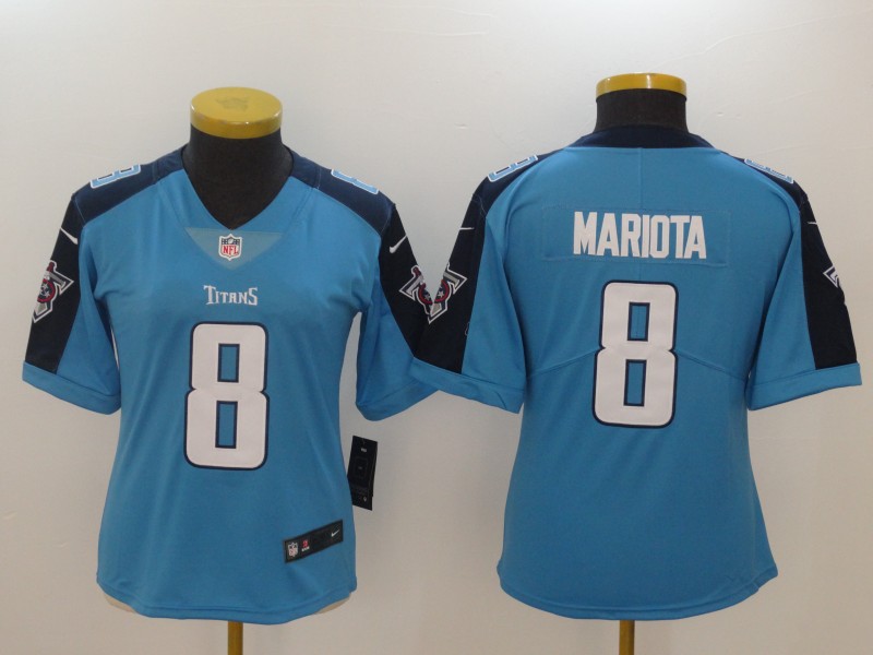 Women Tennessee Titans #8 Mariota Blue Nike Vapor Untouchable Limited NFL Jerseys->women nfl jersey->Women Jersey